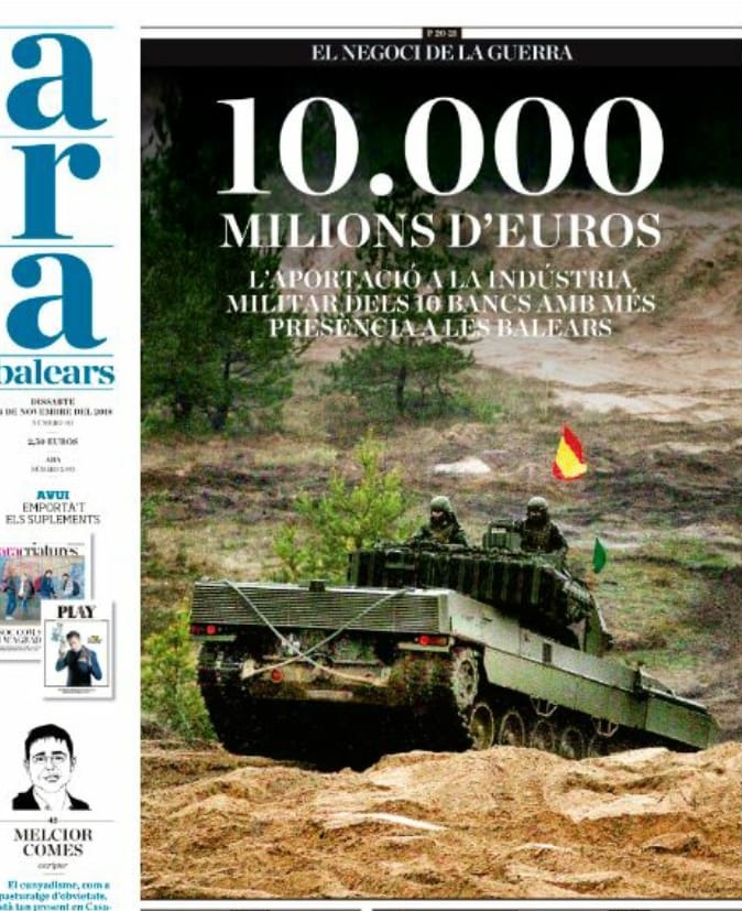 ARA Balears portada banca armada nov2018bis
