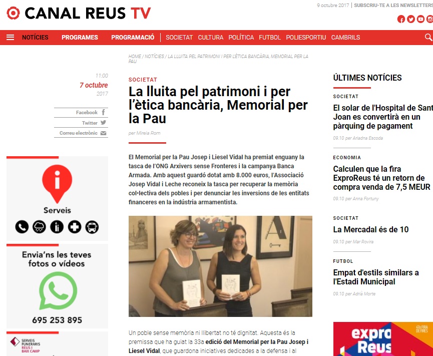 article ReusTV PremiReus2017 BancaArmada